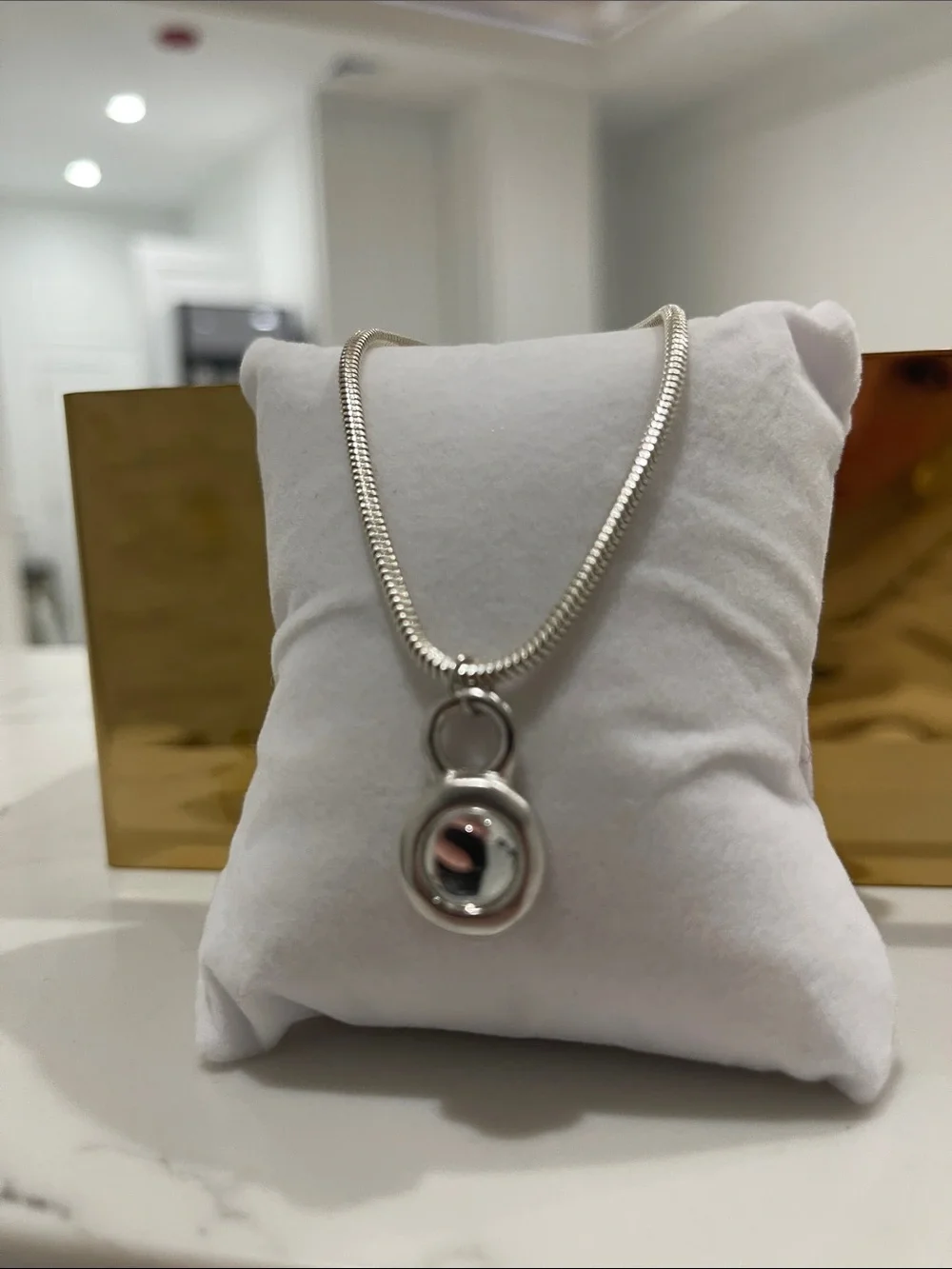 Givenchy Polished Silver Pendant Necklace